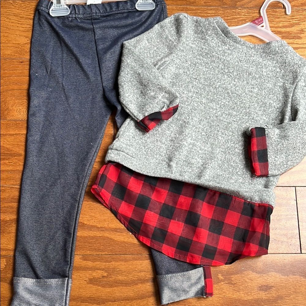 Gray and Red Reindeer Outfit Set - Picture 2 of 2